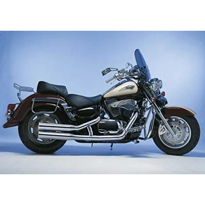 Abbildung von Auspuff kompatibel mit SUZUKI VL 1500 Intruder LC 1998 2004 WVAL FALCON Double Groove Komplettanlage Ko