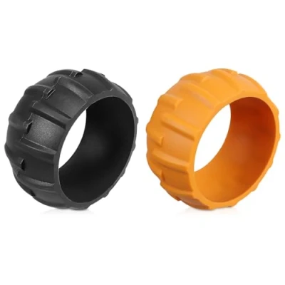 Abbildung von Radschutz XL für Worx Landroid Frontrad mit robustes Profil Tuning, Kompatibel den Radmodellen M500, M500 plus, M700, M700 S300 Schwarz/Orange