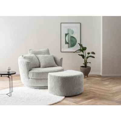 Abbildung von Leonique Drehsessel &quot;MAISIE, Lese Sessel, Big Sessel,&quot;, (2 St.), Set in MEGA CORD und Web Velours, drehbar 360 Grad mit Hocker