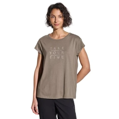 Abbildung von STREET ONE Damen A323172 Shirt mit Wording, Stone Brown, 42