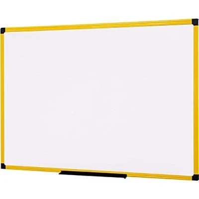 Abbildung von Bi Office Whiteboard Ultrabrite 60 x 45 cm magnetisch, mit gelber Alurahmen und Stifteablage