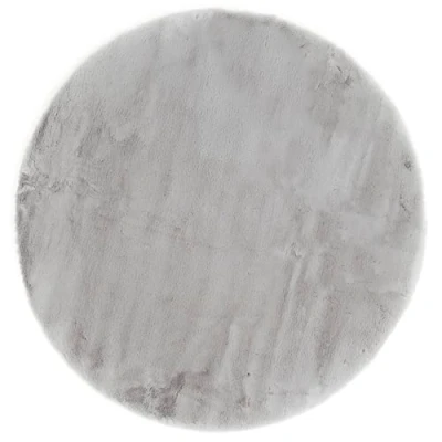 Abbildung von LUXOR living Teppich Coste gemütlicher Hochflor Kunstfell Fellimitat in Schaffelloptik 120 cm rund grau
