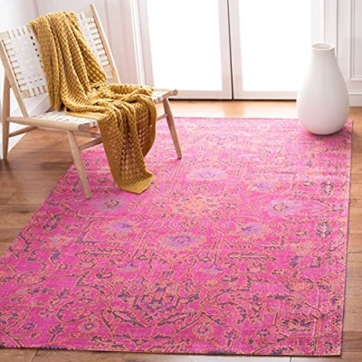 Abbildung von SAFAVIEH Boho Teppich für Wohnzimmer, Esszimmer, Schlafzimmer Artisan Collection, Kurzer Flor, Fuchisa, 201 X 274 cm