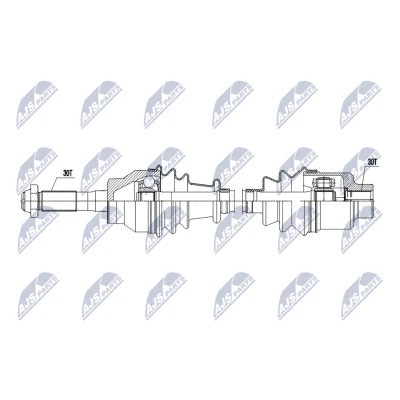 Abbildung von NTY NPW ME 191 Antriebswelle Vorderachse links, rechts 737mm Schaltgetriebe