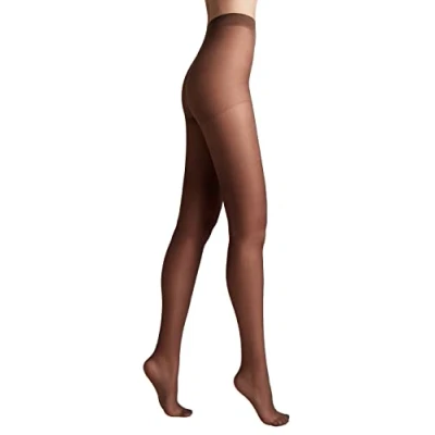 Abbildung von Conte elegant matte Damenstrumpfhose mit Seideneffekt NUANCE 15 DEN verstärkte Feinstrumpfhose Damen Strumpfhose extrem elastisch Farbe Mocca Größe 5
