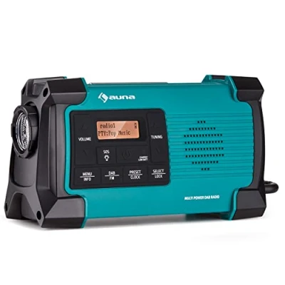 Abbildung von Auna Radio, Aufladbares DAB Plus Radio mit Bluetooth, Batterie, DAB/DAB+/FM, LCD Display, Wecker, Retro Klein, Netzstecker, USB &amp; Streaming,