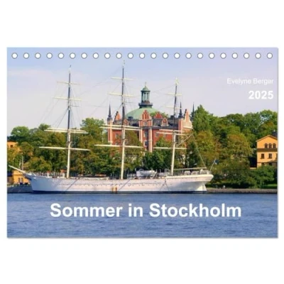 Abbildung von Sommer in Stockholm 2025 (Tischkalender DIN A5 quer), CALVENDO Monatskalender