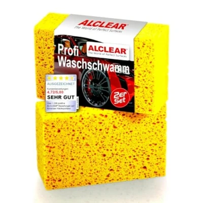 Abbildung von ALCLEAR Schwamm 6080WS 2er Set Jumbo Auto Waschschwamm für Autopflege 18x12x6 cm