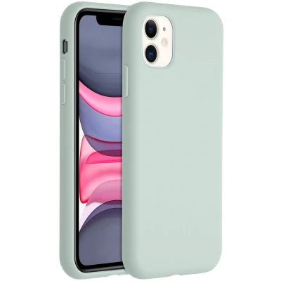 Abbildung von Apple iPhone 11 Hülle Silikon Accezz Soft Case/Backcover Handyhülle Hellblau