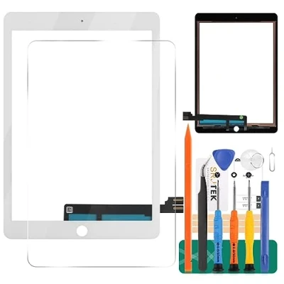 Abbildung von SRJTEK Ersatz Touchscreen für iPad Pro 9.7 2016 Generation mit gehärtetem Glas + Werkzeug (kein LCD, ohne Homebutton) Weiß