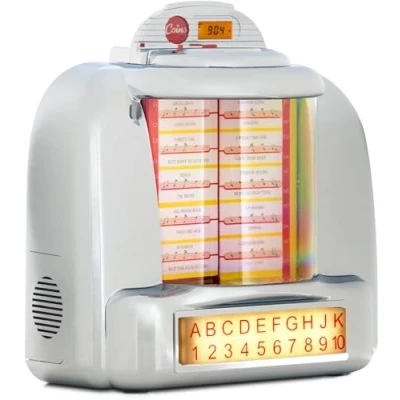 Abbildung von Beatfoxx Nostalgia Tisch Jukebox (Mini Stereo Anlage, 40er/50er Jahre Retro Design, Bluetooth Lautsprecher, USB, SD und Radio)