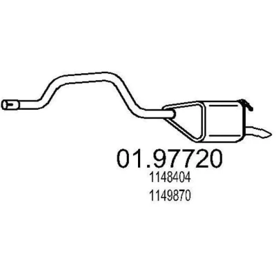 Abbildung von MTS 01.97720 Endschalldämpfer 1330 FORD: MONDEO 3, 3 Stufenheck
