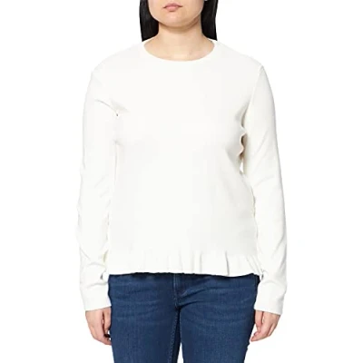 Abbildung von NA KD Damen Knitted Long Sleeve top Hemd, gebrochenes weiß, XS