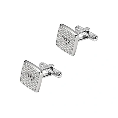 Abbildung von Emporio Armani NON KEY Basics Manschettenknopf silvercoloured, Herren, Größe: One Size, Silver coloured