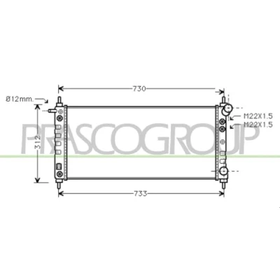 Abbildung von PRASCO OP028R008 Kühler, Motorkühlung Aluminium 680 285 23 Kühlrippen mechanisch gefügt OPEL: Corsa B Schrägheck