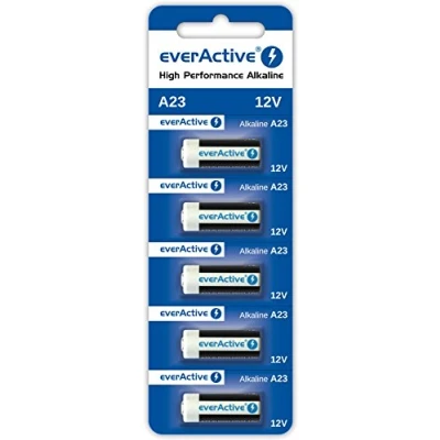 Abbildung von everActive A23,12 V, 55 mAh, Batterien, Alkaline, MN21, V23GA, LR23A, MS21, 5 Stück 1 Blisterkarte