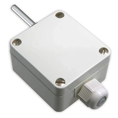 Abbildung von iOVEO 206AF02202 Aussentemperatur Messumformer mit Sensor PT1000, Aussenfühler Aktiv, 0 10V o. 4 20mA, im ext. Schutzrohr