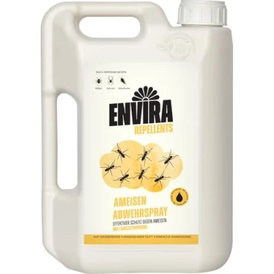Abbildung von Envira Ameisen Abwehrspray 2 Liter Spray mit Langzeitwirkung gegen Ameisen, Wegameisen, Pharaoameisen Mittel für Wohnung, Balkon, Terrasse, Garten Effektiv loswerden