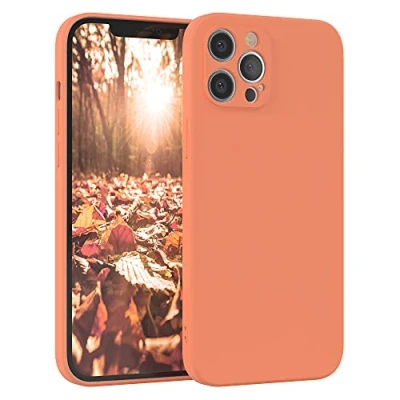 Abbildung von EAZY Case Silikonhülle für iPhone 12 Pro Max Hülle Silikon Orange weich stoßfeste Handyhülle Schutzhülle mit Kameraschutz Dünn Premium Schutz Cover TPU Phone Bumper in