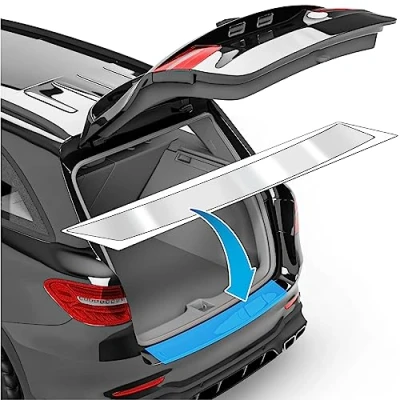 Abbildung von uProtect Auto Ladekantenschutz Folie für Skoda Karoq NU7 I 2017 2024 Stoßstangenschutz, Kratzschutz, Lackschutzfolie Transparent glänzend Selbstklebend