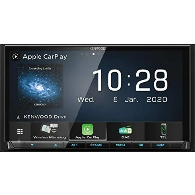 Abbildung von Kenwood DMX8020DABS 17,7 cm WVGA Digital Media Moniceiver mit DAB+, Wireless CarPlay, Android Auto, Mirroring, Wifi, Dual USB, HI Res Audio, kapazitiver Touchscreen