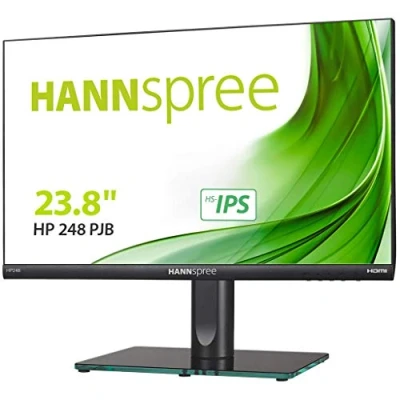 Abbildung von HANNspree HP248PJB 60,45cm (23,8&quot;) Full HD 250cd VGA HDMI DP Lautsprecher VESA Höhenverstellbar Neigbar Schwenkbar Pivot 90, Schwarz