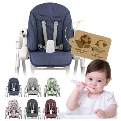 Abbildung von BAMBINIWELT Ersatzbezug Sitzkissen Bezug kompatibel mit Peg Perego Zero3 und Siesta MELIERT (marine meliert)