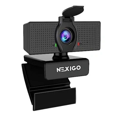 Abbildung von NexiGo N60 1080P Webcam, HD Webcam mit Mikrofon, Softwaresteuerung und Datenschutzabdeckung, USB Computerkamera, Sichtfeld 110, Plug and Play, für Zoom/Skype/Teams, Konferenzen Videoanrufe