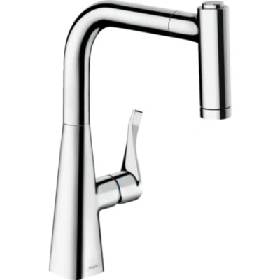 Abbildung von hansgrohe Küchenarmatur &quot;Metris M71&quot;, 220 Ausziehbrause 2 Strahlarten, chrom
