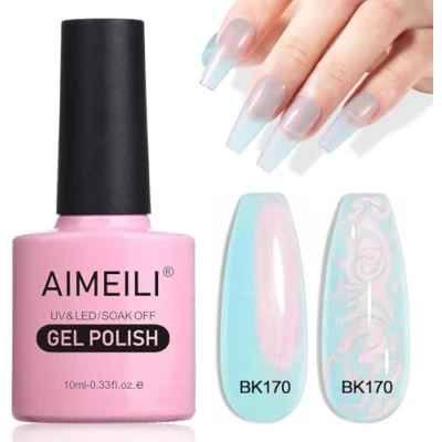 Abbildung von AIMEILI Gel Nagellack Pearl Effekt, Transparent Shimmer Glänzend Glitzer UV LED Soak Off Polish (170) 10ml