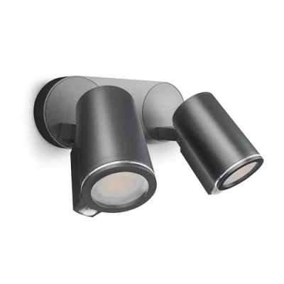 Abbildung von steinel LED Außen Wandleuchte Duo, Bewegungsmelder, wechselbar, Warmweiß, 180 GU10, Smart Home, Bluetooth, 3000K, Wandstrahler