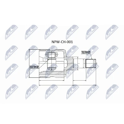 Abbildung von NTY NPW CH 001 Gelenksatz Vorderachse links CHRYSLER: VOYAGER 4