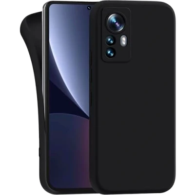 Abbildung von MyGadget Hülle für Xiaomi 12 Pro robuste Silikon Schutzhülle TPU Case Slim Silikonhülle Back Cover Kratzfest Handyhülle Matt Schwarz