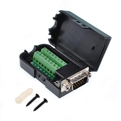 Abbildung von Oiyagai DB15 3+9 D SUB VGA Stecker, 3 reihig, 15 poliger Steckeradapter mit Mutternanschluss, Breakout Board, schweißfrei
