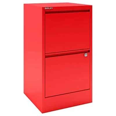 Abbildung von Bisley Home Filer, 2 HR Schubladen, Metall, 670 Kardinalrot, 40 x 41.3 67.2 cm