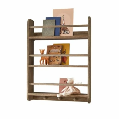 Abbildung von Loberon Wandregal Quenby, mit White Washed Finish, Natürliche Maserung, Vielseitige Aufbewahrung, Ordnungshelfer, Bücherregal, Mangoholz, Eisen, braun