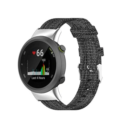 Abbildung von Yikamosi Kompatibel mit Garmin Forerunner 45 Armband,Schnellverschluss Premium Nylon rostfreiem Metallverschluss Ersatzbänder für 45/Garmin 45S/Garmin Swim 2,Grau