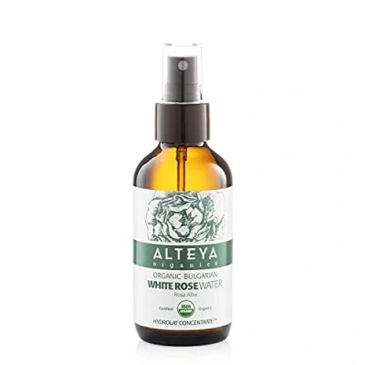 Abbildung von Alteya Organics Weißes Rosenwasser Spray Glassflasche 120ml 100% USDA Organic zertifiziert Rein Natürlich wasserdampfdestilliertes Blütenwasser aus Alba Rosen
