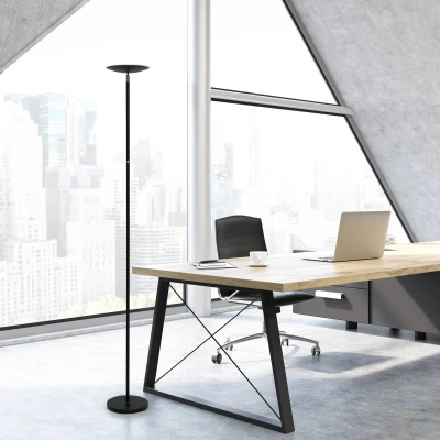 Abbildung von Maul LED Deckenfluter MAULsphere Dimmbare Stehlampe mit 3000K Farbtemperatur und 2570 Lumen Edle Standleuchte für indirektes Licht Büro Office Schwarz