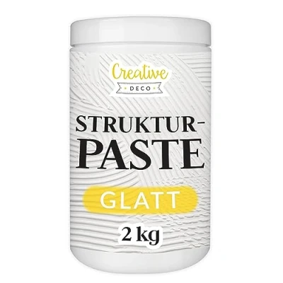 Abbildung von Creative Deco Malpaste Strukturpaste 2 kg Weiße Spachtelmasse für Acrylmalerei Modellierpaste