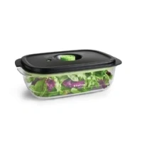Abbildung von FoodSaver Aufbewahrungsbox und Marinadenbox für Lebensmittel 2,3 Liter BPA freier, luftdichter Lebensmittelbehälter Auslaufsicher spülmaschinenfest, Transparent/Schwarz
