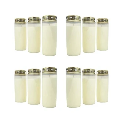 Abbildung von Ebersbacher Kerzenfabrik 4er Pack Grablicht Ölkompolicht Nr. 6 weiße Hülle (4 x 3 Stück)