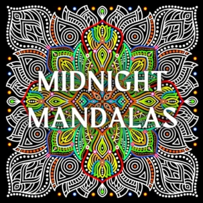 Abbildung von Midnight Mandalas: A Black Background Mandala Coloring Book for Adults
