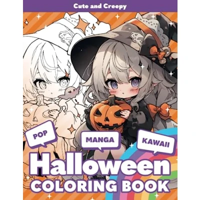Abbildung von Pop Manga Coloring Book: Cute and Creepy Halloween Book for Adults Teens (Pop Halloween, Band 1)