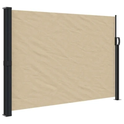 Abbildung von vidaXL Seitenmarkise, Sichtschutz Ausziehbar, Windschutz Sonnenschutz für Garten Balkon Terrasse, Seitenrollo Seitenwandmarkise, Beige 140x300cm