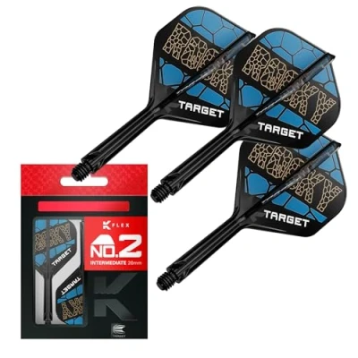 Abbildung von Target Darts Josh Rock K Flex Flights und Schaft System, No.2 3er Pack Kflex All In One Flights, Player Edition Zubehör Dartschaft Intermediate (26 mm)