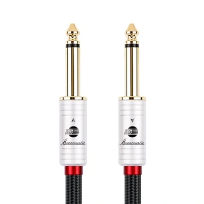 Abbildung von BOAACOUSTIC JIB 6.35mm Gitarrenkabel 1M, E Gitarren kabel, Instrumentenkabel mit Gitarre, Bass, Verstärker, Keyboard Klinkenkabel Gitarre 2 Meter