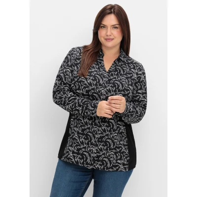 Abbildung von Sheego Druckbluse Große Größen mit Print und elastischen Einsätzen