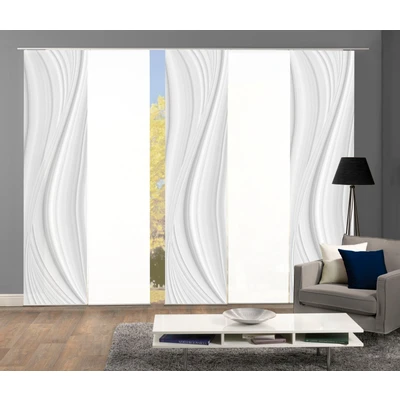Abbildung von HOME WOHNIDEEN Schiebegardine 84677 LAURINA Digitaldruck Dekostoff Seidenoptik 245x60, (5 St), 100% Polyester