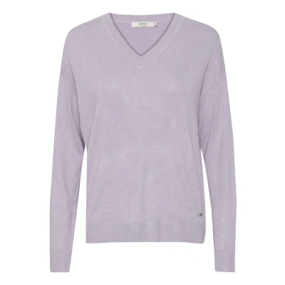 Abbildung von Oxmo Oxhelle Strickpullover, Damen, Größe: Large, Purple rose melange